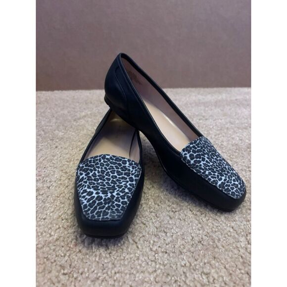 BANDOLINO Liberty LEOPARD PRINT Square Toe FLAT Loafers WOMEN’S Size 6.5US - EUC - Picture 1 of 7